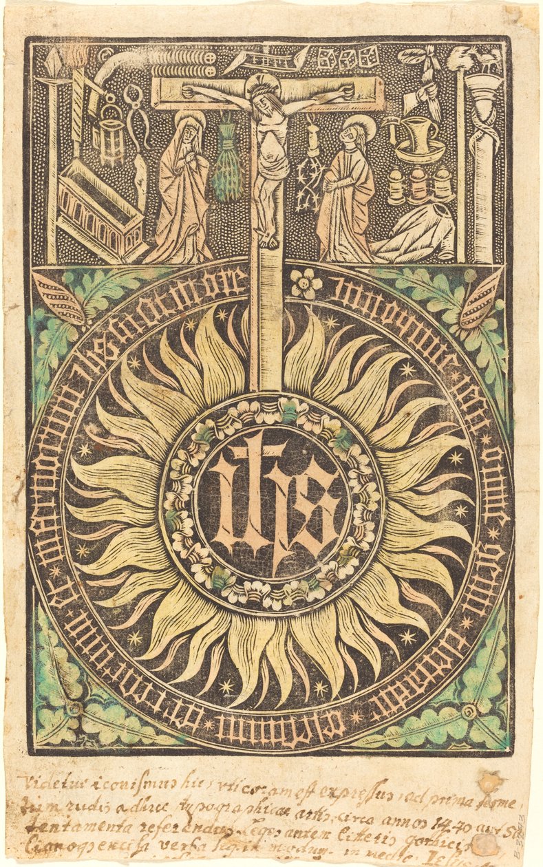 Monografia Święta z Symbolami Ukrzyżowania i Męki Pańskiej [recto] autorstwa German 15th Century