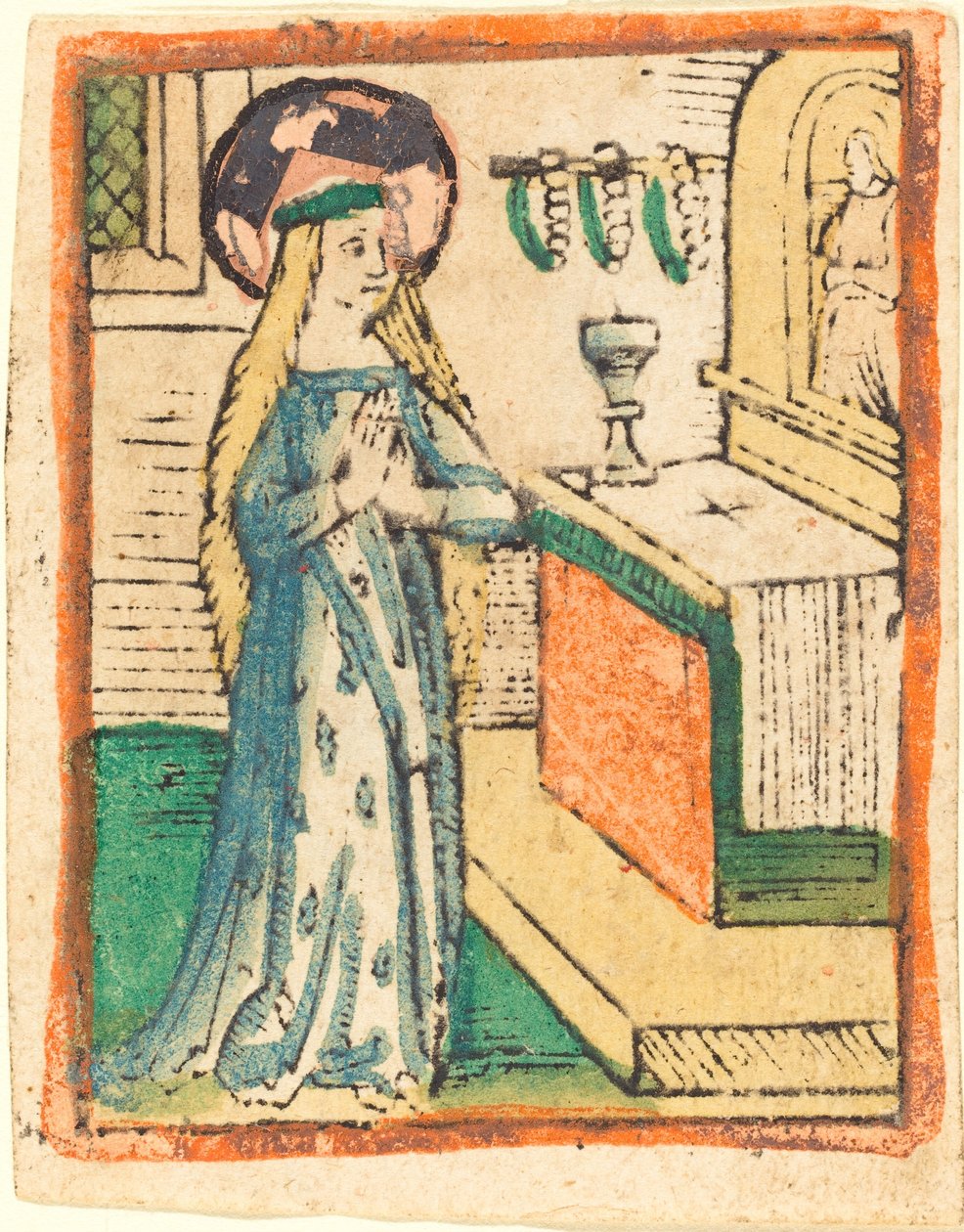 Dziewica w szacie wyszywane uszami kukurydzy autorstwa German 15th Century