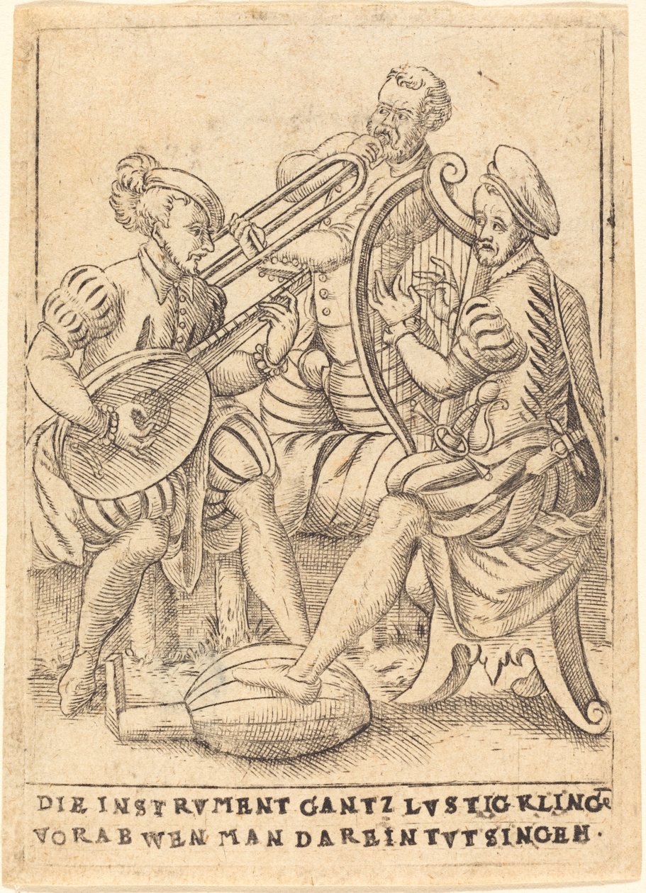 Instrument brzmi bardzo zabawnie z góry, jeśli śpiewasz do niego tvt autorstwa German 16th Century