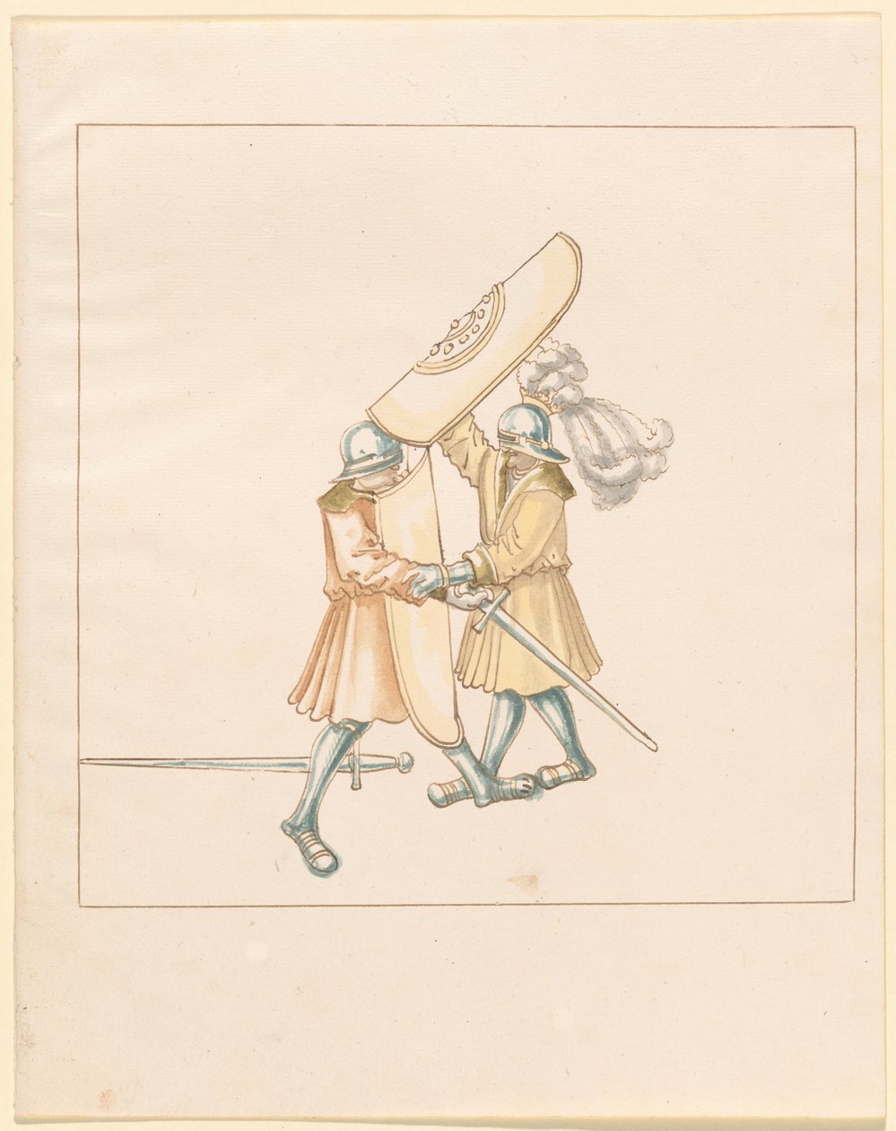 Freydal, Księga potyczek i turnieju cesarza Maksymiliana I: Walki na piechotę (potyczki) (tom III): płyta 156 autorstwa German 16th Century