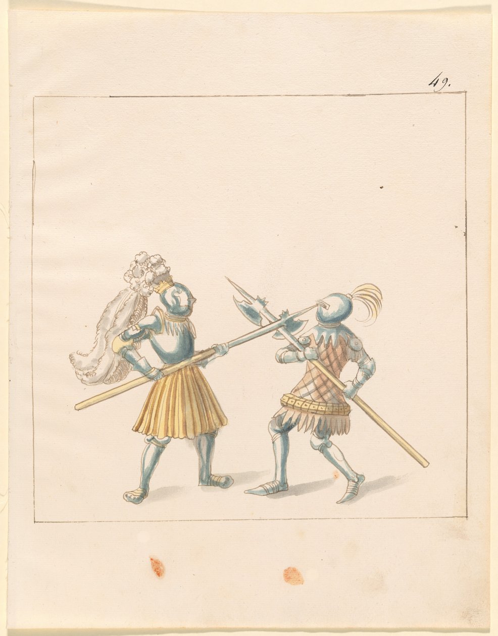 Freydal, Księga potyczek i turnieju cesarza Maksymiliana I: Walki na piechotę (potyczki) (tom III): płyta 146 autorstwa German 16th Century