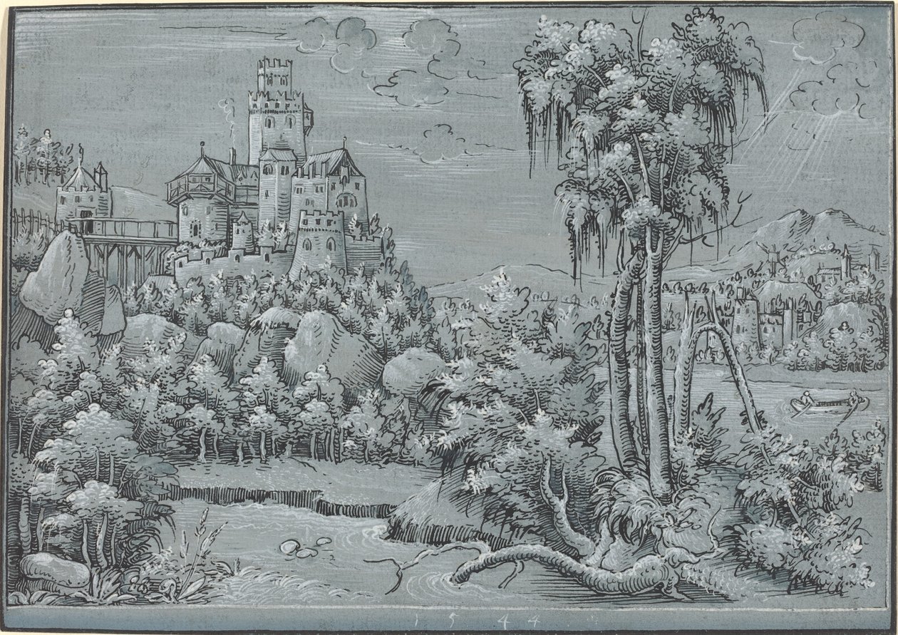 Krajobraz z zamkiem autorstwa German 16th Century
