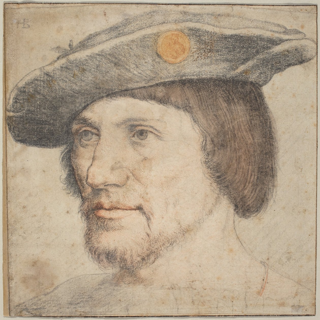 Portret mężczyzny noszącego kapelusz z medalionem autorstwa German 16th Century