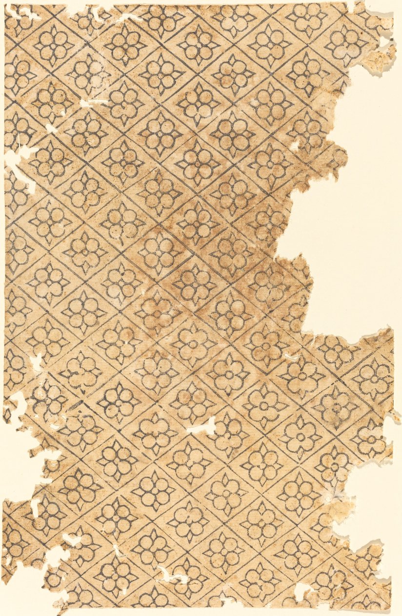 Arkusz z wzorem kwiatowym i diamentowym autorstwa German 16th Century