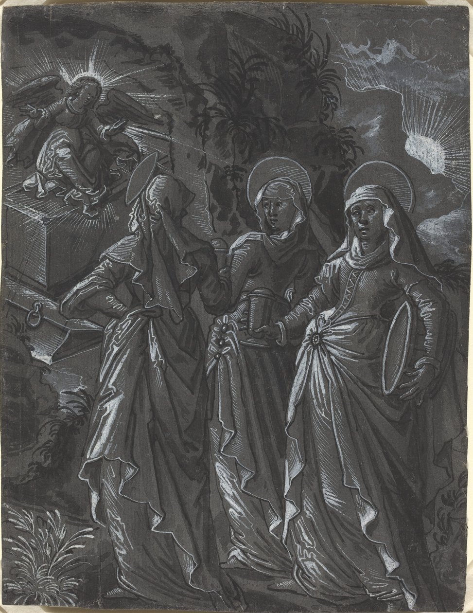 Trzy kobiety przy grobie [recto] autorstwa German 16th Century