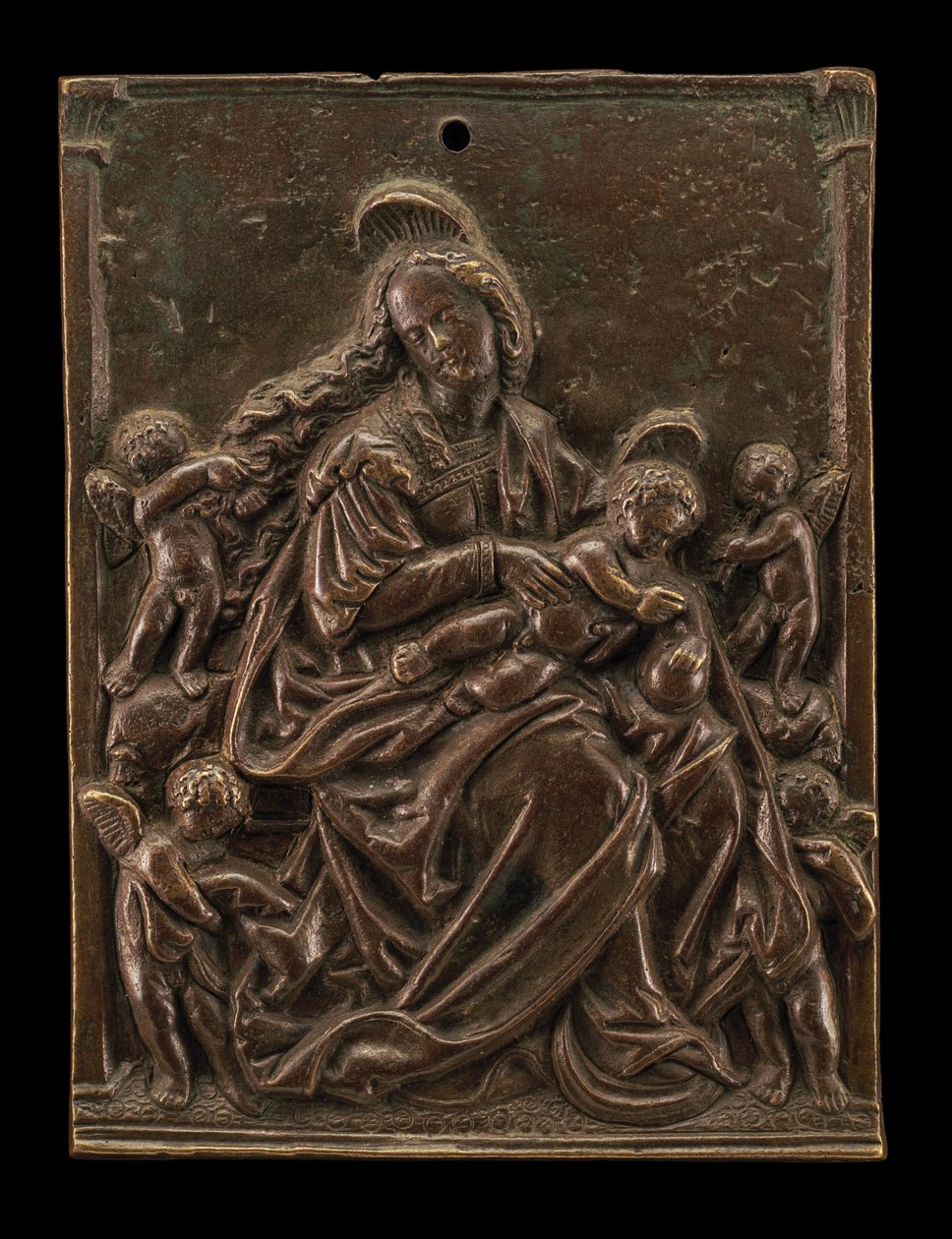 Dziewica i dziecko z czterema aniołami autorstwa German 16th Century