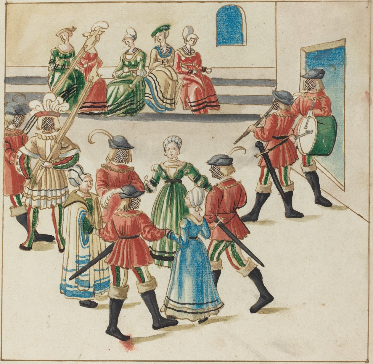 Trzy pary w tańcu w kręgu autorstwa German 16th Century