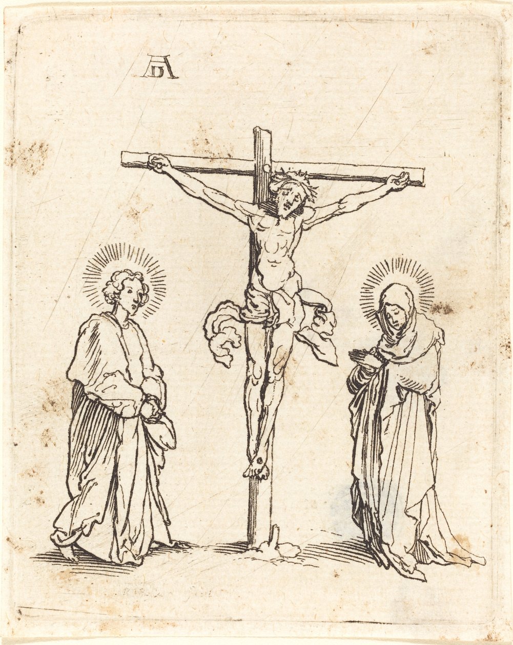 Ukrzyżowanie z Dziewicą i św. Janem autorstwa German 16th Century after Albrecht Dürer