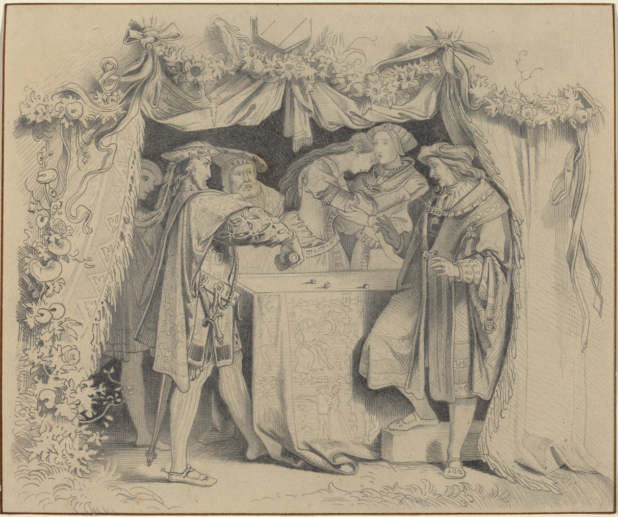Mężczyźni rzucający kośćmi autorstwa German 19th Century