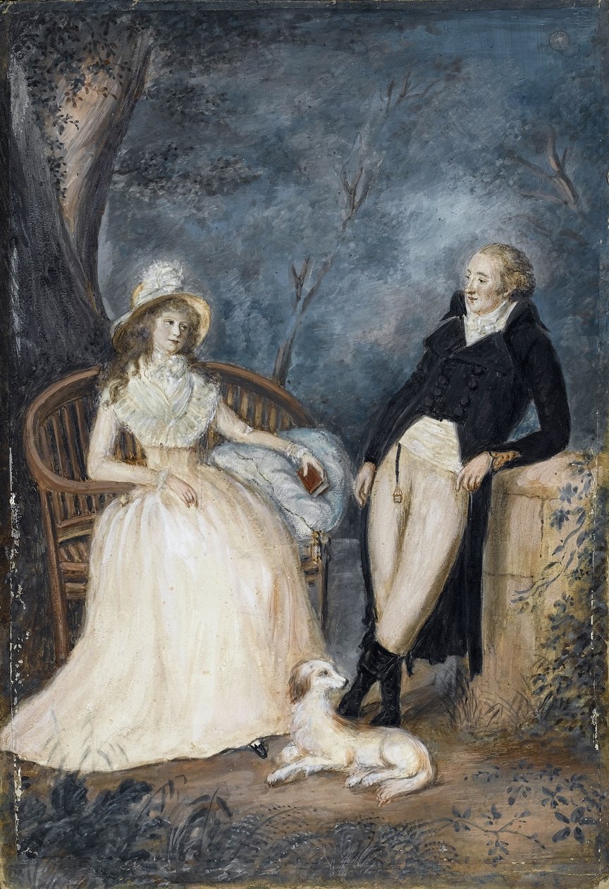 Rozmowa Charlotte von Stein i Johann Wolfgang von Goethe, II poł. autorstwa German Master