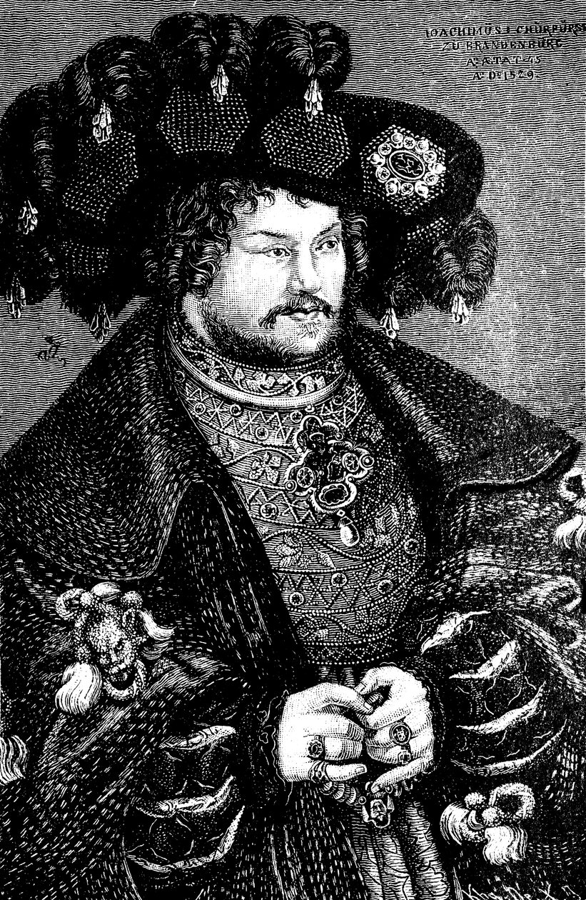 Portret Joachima I Nestora 1484-1535, elektora brandenburskiego Kopia wg Lucasa Cranacha t. E, XV wiek autorstwa German Master