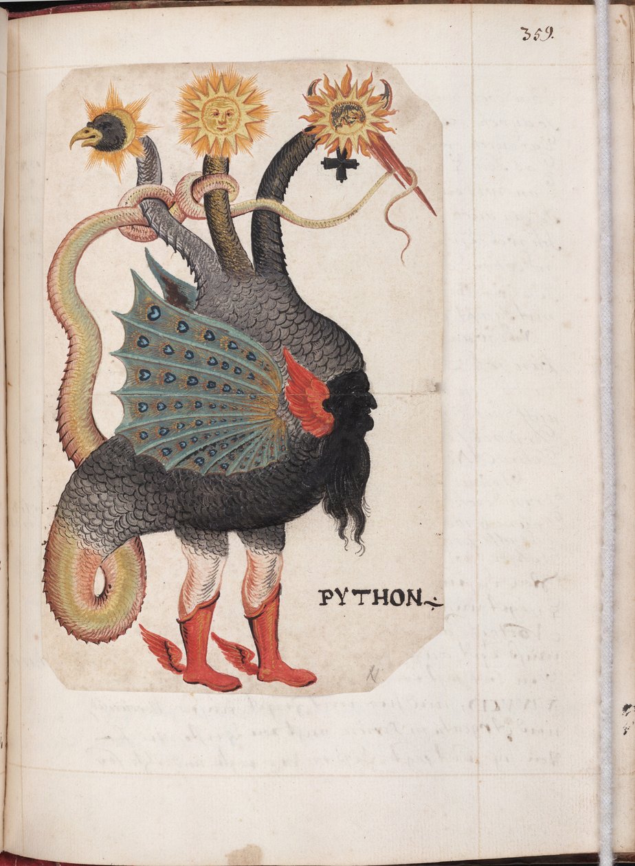 Pyton z: Kompendium alchemii i różokrzyżowców, ok. 1760 autorstwa German Master