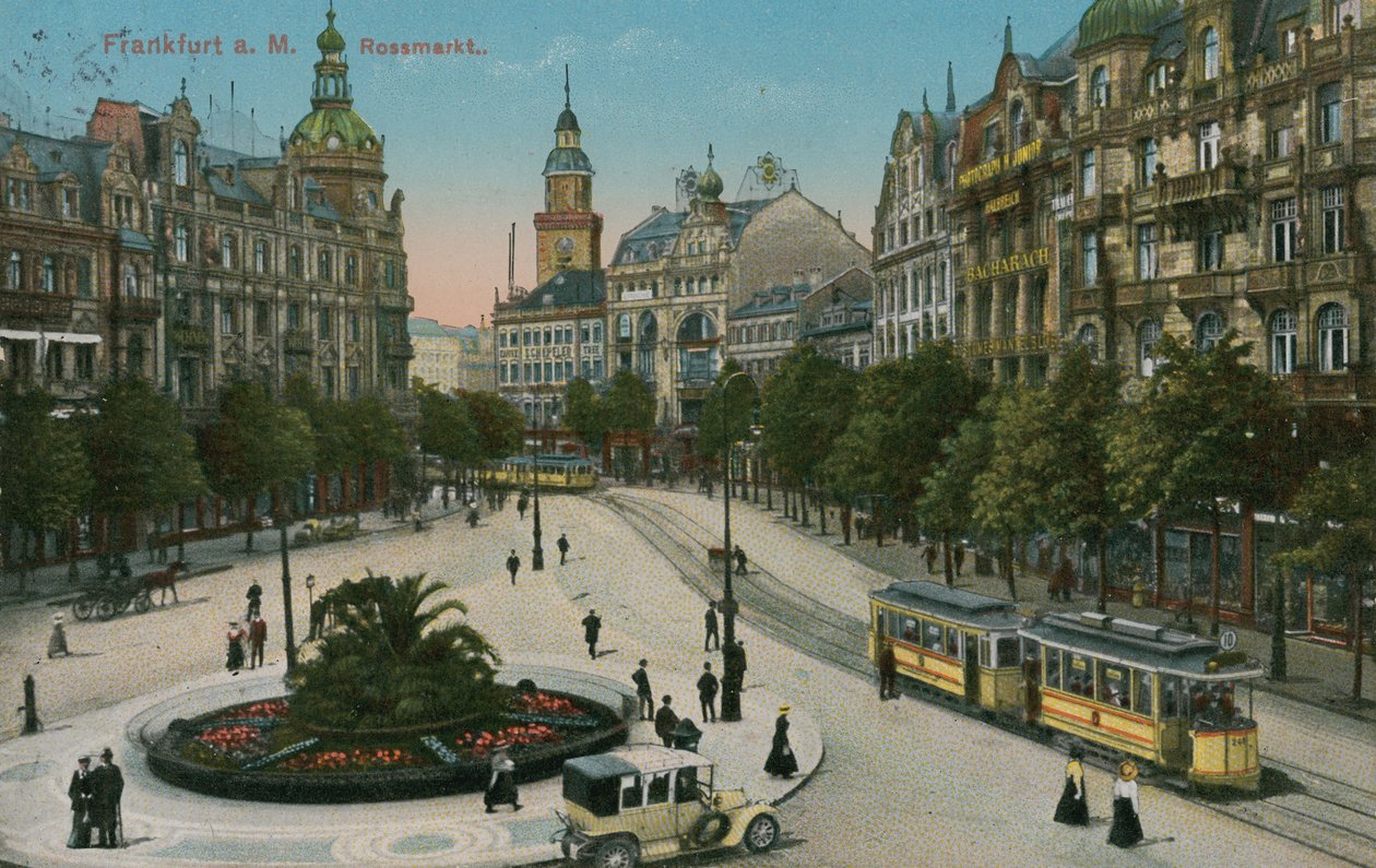 Frankfurt, Rossmarkt. Pocztówka wysłana w 1913 roku. autorstwa German Photographer