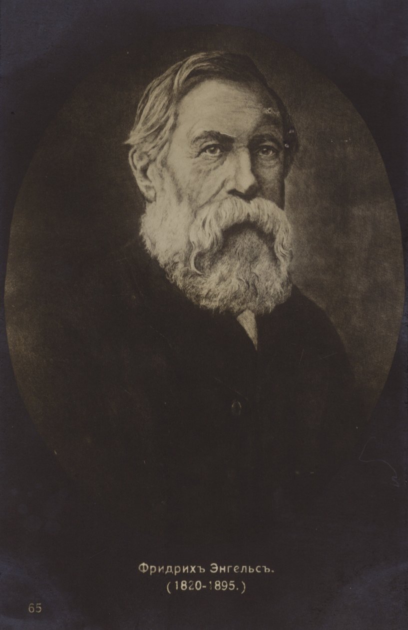 Fryderyk Engels (1820-1895), niemiecki teoretyk polityki, badacz społeczny i pisarz (zdjęcie czarno-białe) autorstwa German Photographer