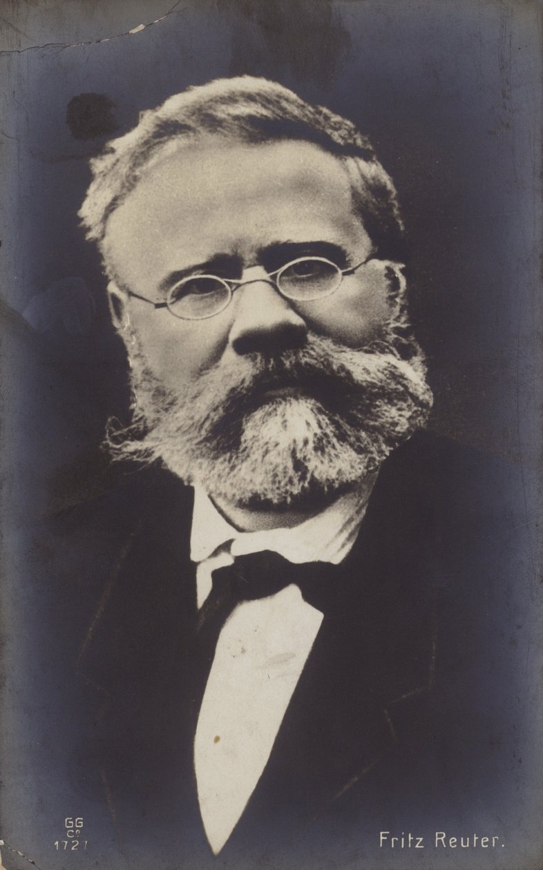 Fritz Reuter (1810-1874), niemiecki powieściopisarz (zdjęcie czarno-białe) autorstwa German Photographer