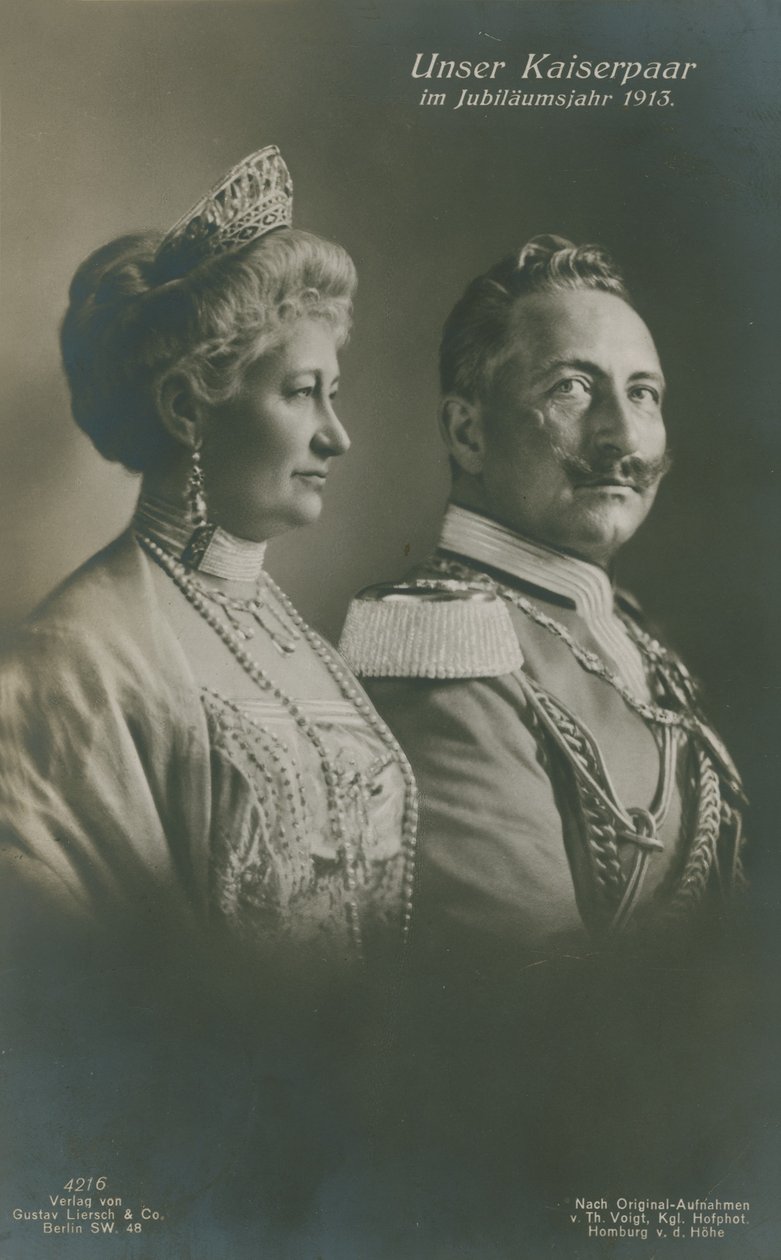 Cesarz Wilhelm II i cesarzowa Augusta Wiktoria w roku swojego srebrnego jubileuszu autorstwa German Photographer