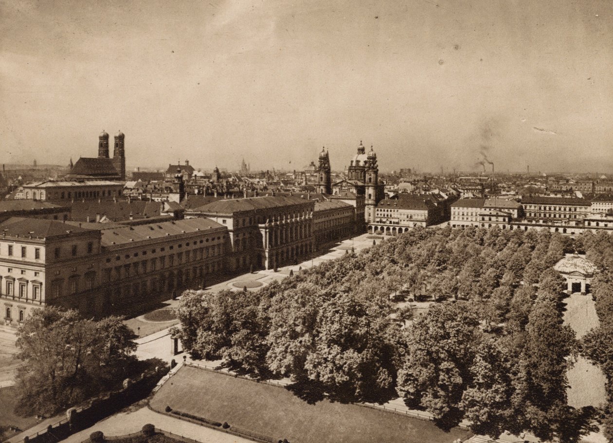 Munchen / Monachium: widok na Monachium (zdjęcie czarno-białe) autorstwa German Photographer