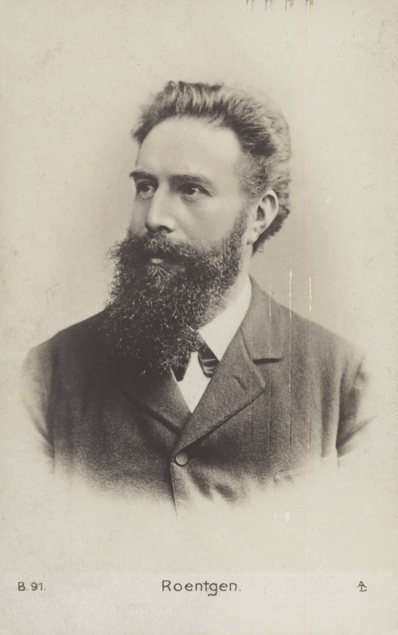 Wilhelm Roentgen (1845-1923), niemiecki fizyk (zdjęcie czarno-białe) autorstwa German Photographer