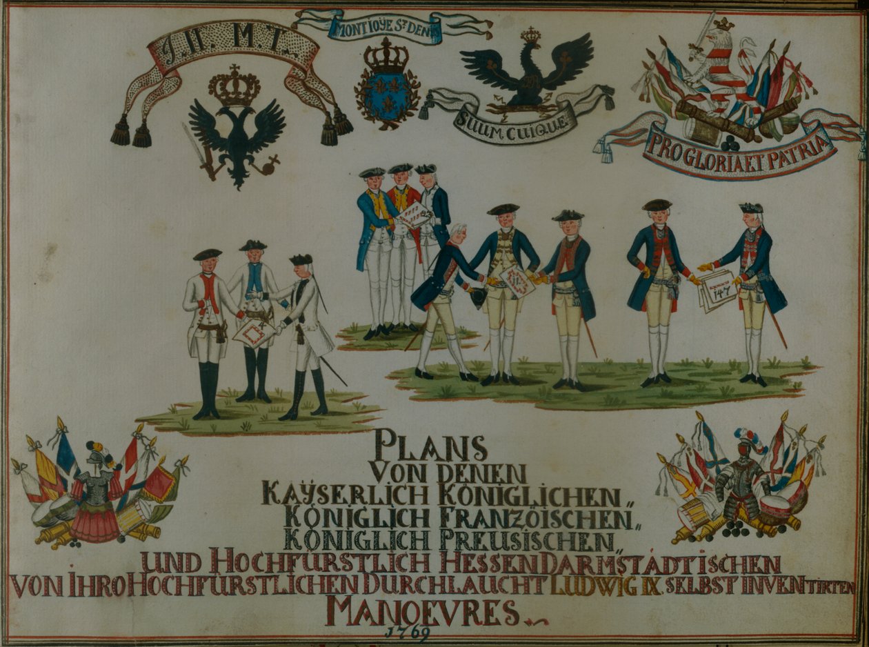 Zbiór planów manewrów Ludwika IX z Hesji-Darmstadt autorstwa German School