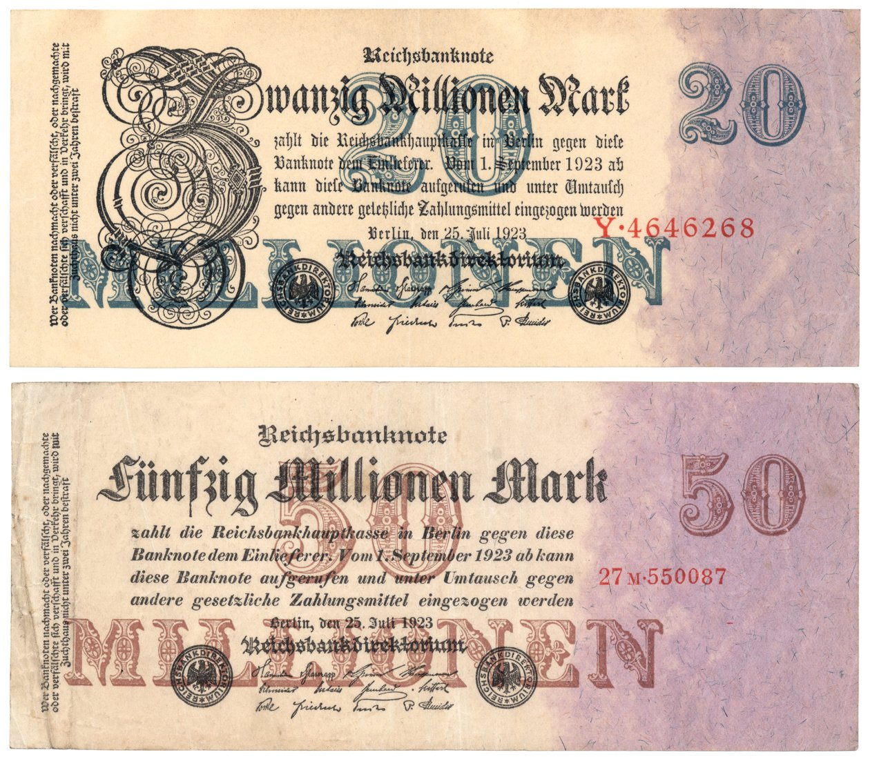 Dwadzieścia pięćdziesiąt milionów banknotów, 1923 autorstwa German School