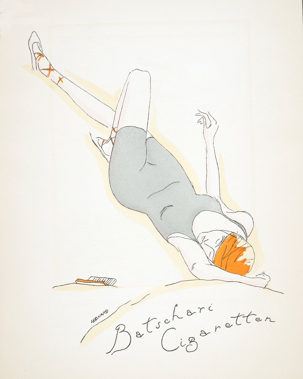 Reklama "Batschari Cigaretten", od Styl, pub.1922 (druk pochoir) autorstwa German School