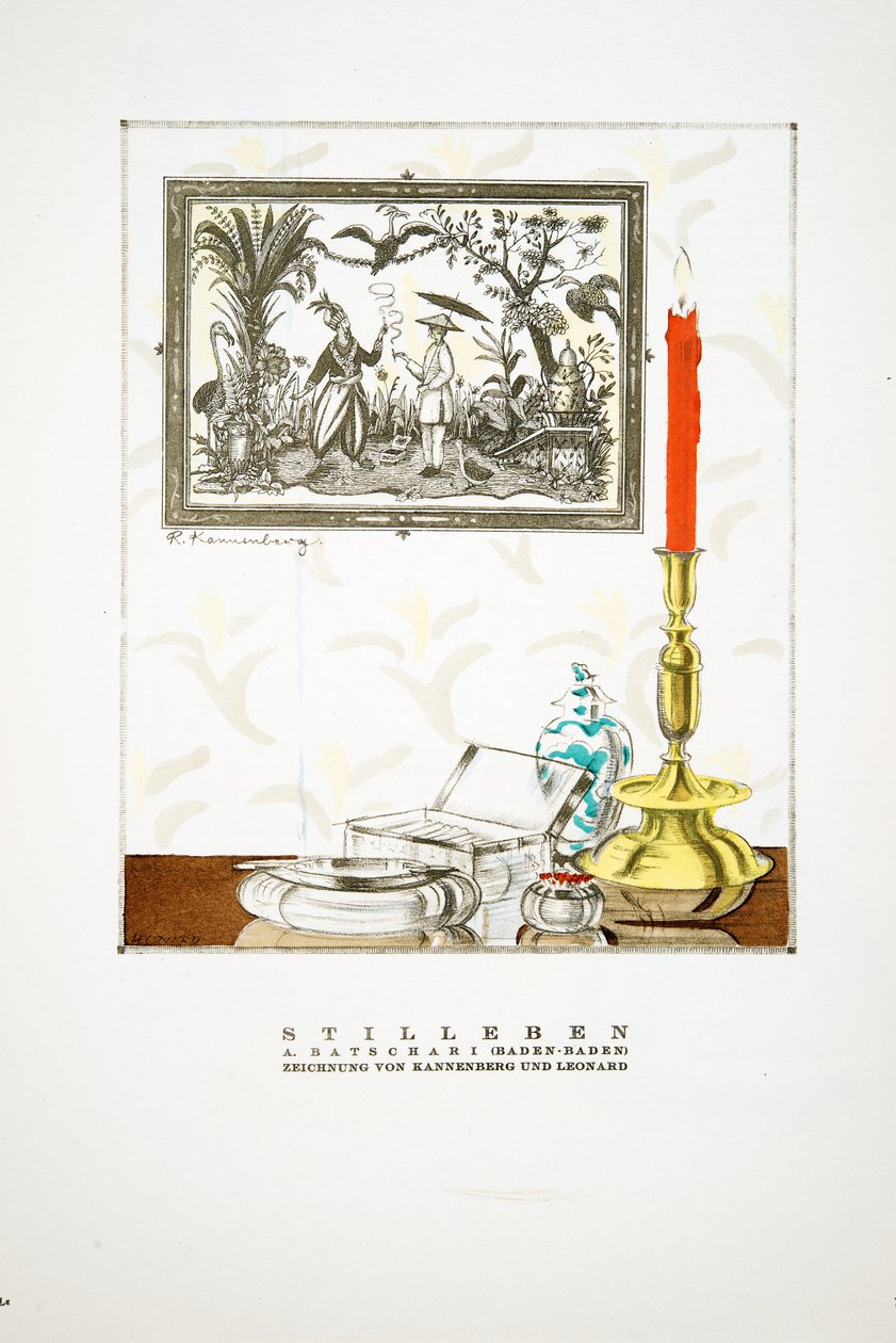 Reklama "Batschari Cigaretten", od Styl, pub.1922 (druk pochoir) autorstwa German School