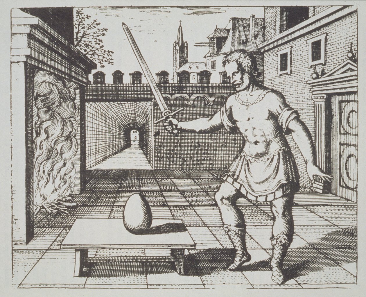 Alchemiczna Alegoria: Jajo Filozofów ze Srutinium Chymicum Michaela Majera (1687) zilustrowana w historii magii opublikowanej pod koniec XIX wieku autorstwa German School
