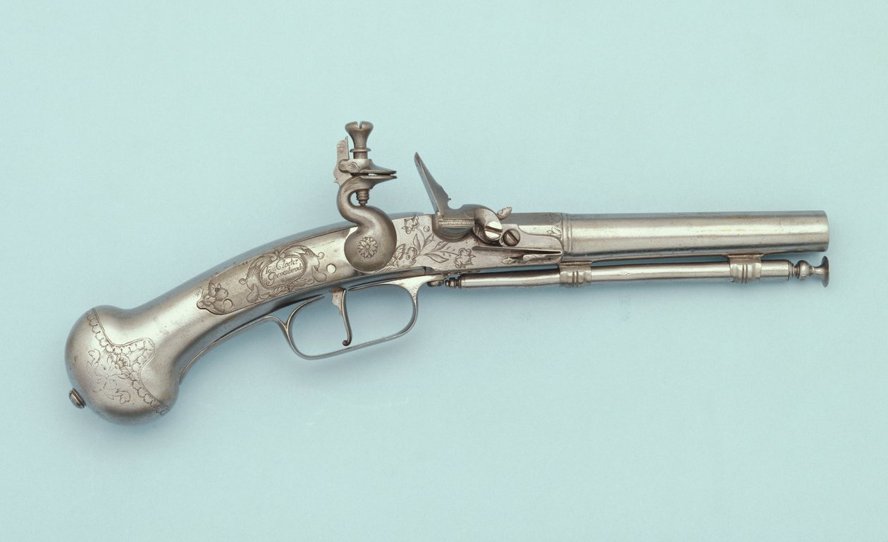 Całkowicie stalowy pistolet skałkowy, Jan Cloeter a Grevenbroich, ok. 1660 autorstwa German School