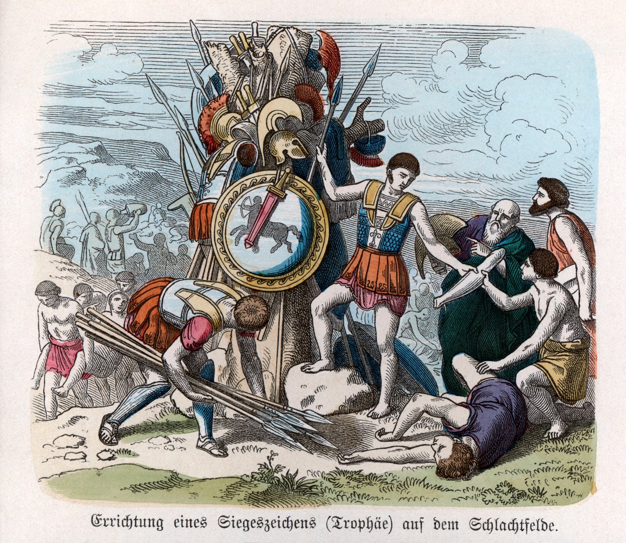 Historia starożytna. Grecja. Trofea wojenne ... (rycina) autorstwa German School