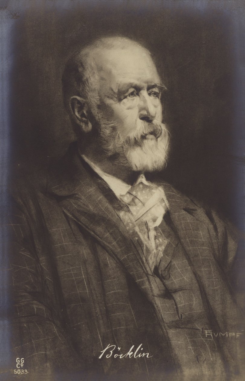 Arnold Boecklin, szwajcarski malarz (litografia) autorstwa German School