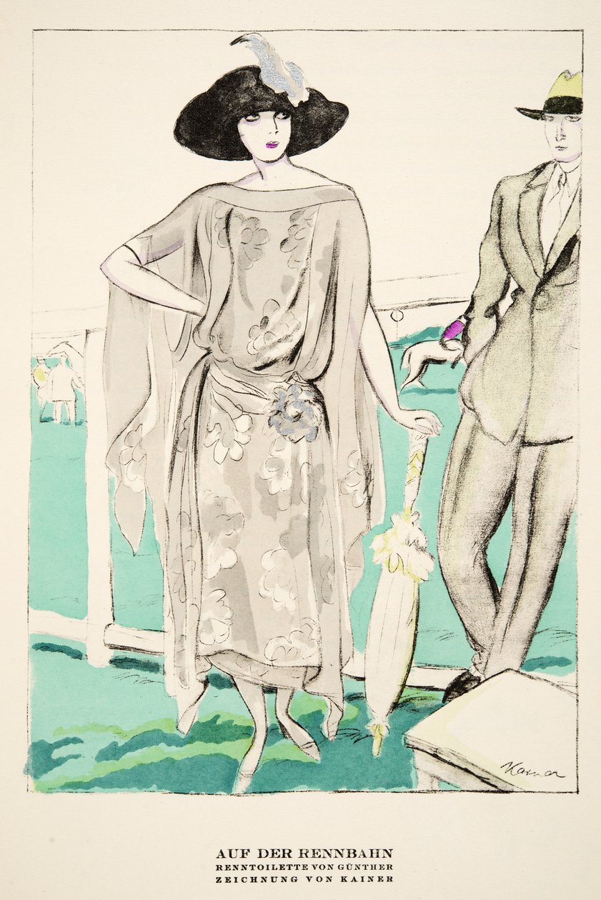 "Auf der Rennbahn", reklama strojów wyścigowych Gunthera, ze Stylu, wyd. 1922 (druk pochoir) autorstwa German School