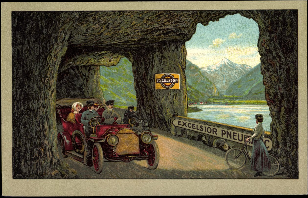 Motoryzacja w tunelu, Excelsior Pneumatics (litografia) autorstwa German School