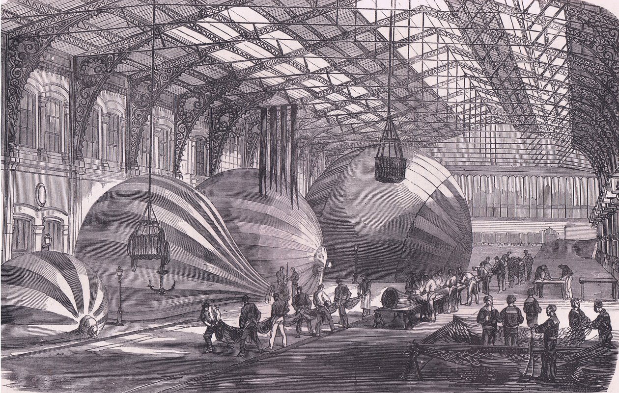 Manufaktura balonów, Cassells Historia wojny między Francją a Niemcami wydana przez Cassell and Company Limited, c.1890 (lito) autorstwa German School
