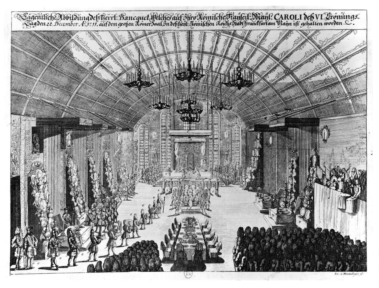 Bankiet w Sali Romera we Frankfurcie nad Menem na cześć koronacji Karola VI (1685-1740) 22 grudnia 1711 autorstwa German School