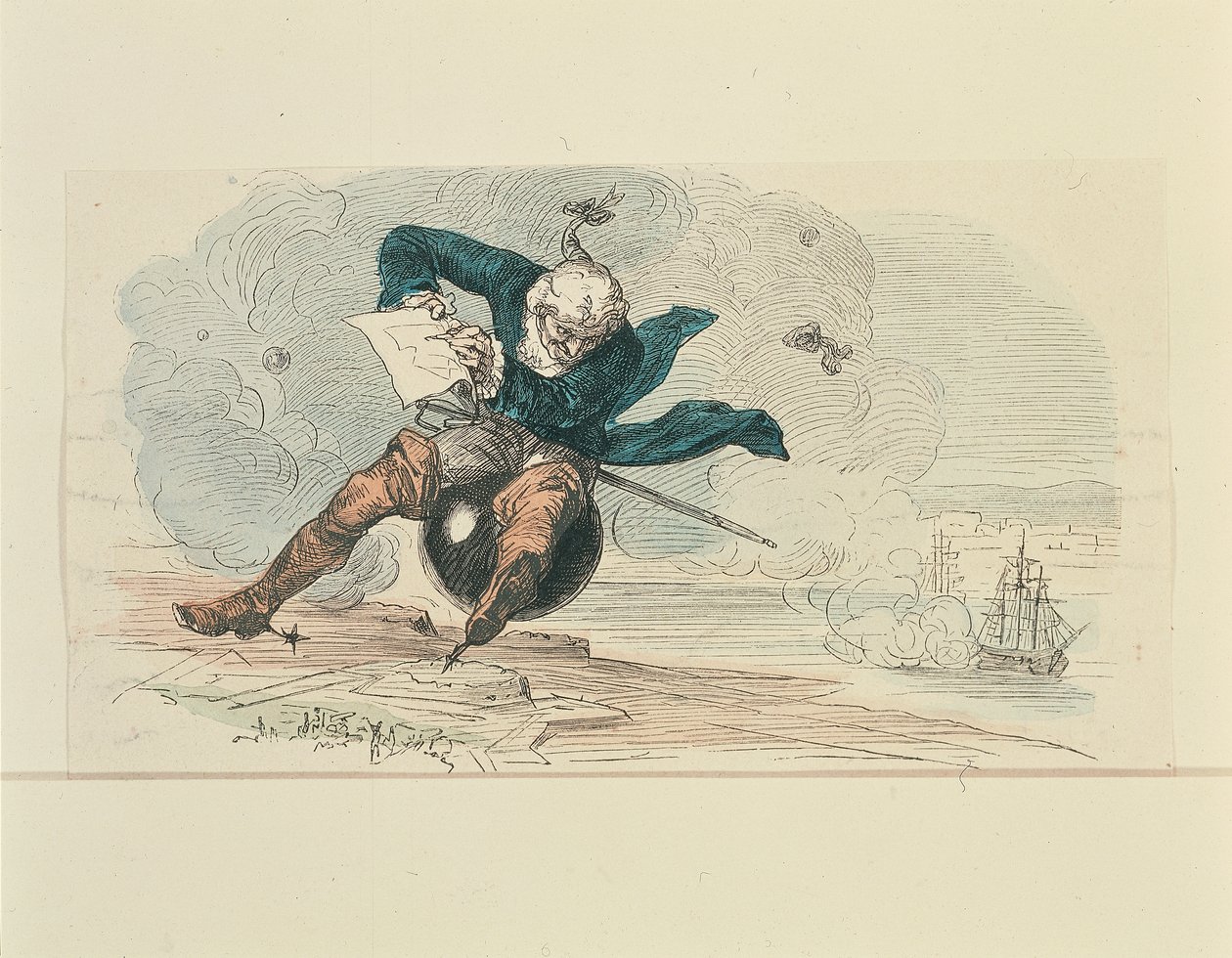 Baron Munchausen (kolor lito) autorstwa German School