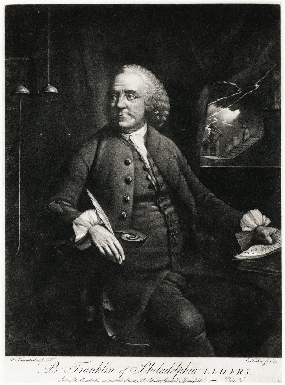 Benjamin Franklin, 1884-90 (fototyp) autorstwa German School