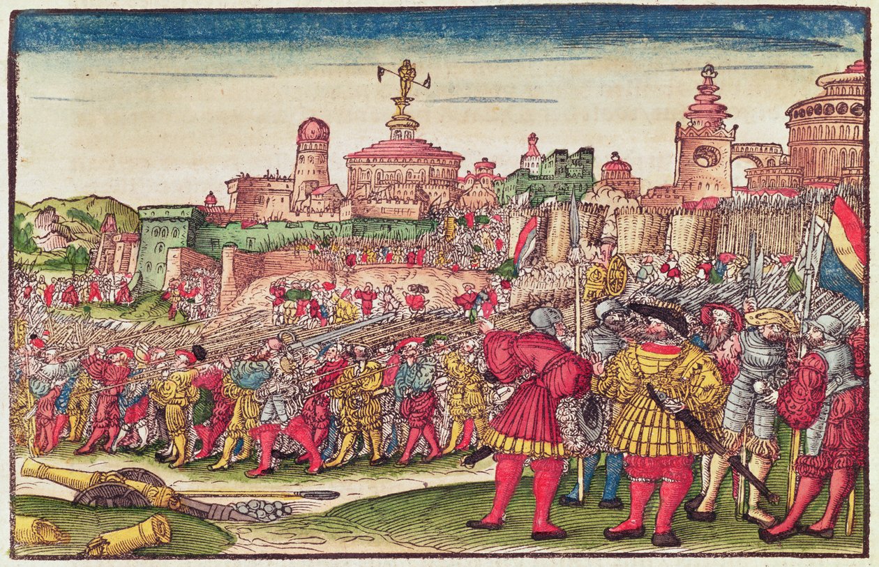 Księga Objawienia, rozdział XXV, z Biblii Lutra, ok. 1530 (kolorowy drzeworyt) autorstwa German School