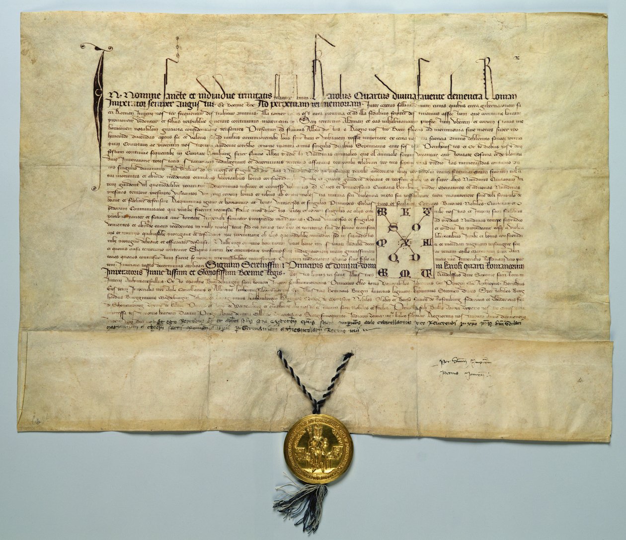 Bulla Karola IV (1316-78) cesarza rzymskiego, 29 stycznia 1365 (tusz na pergaminie ze złotą pieczęcią) autorstwa German School
