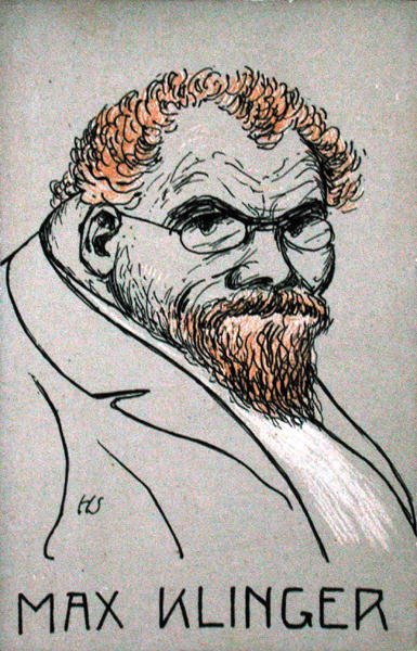 Karykatura Maxa Klingera (1857-1920) (kolor lito) autorstwa German School