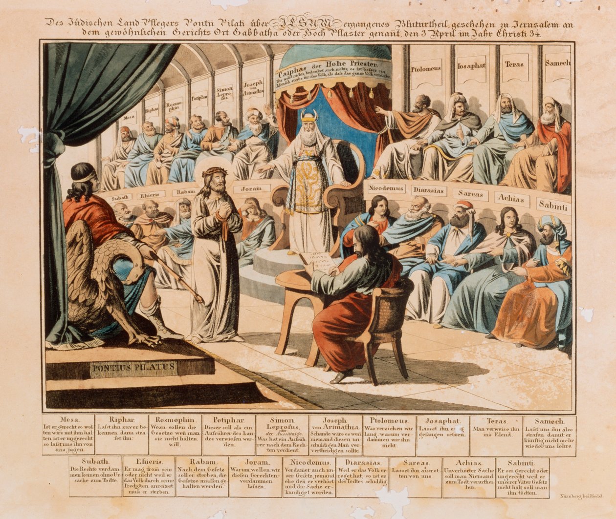 Chrystus przed Piłatem, wyd. Riedel, Norymberga, 1830 autorstwa German School