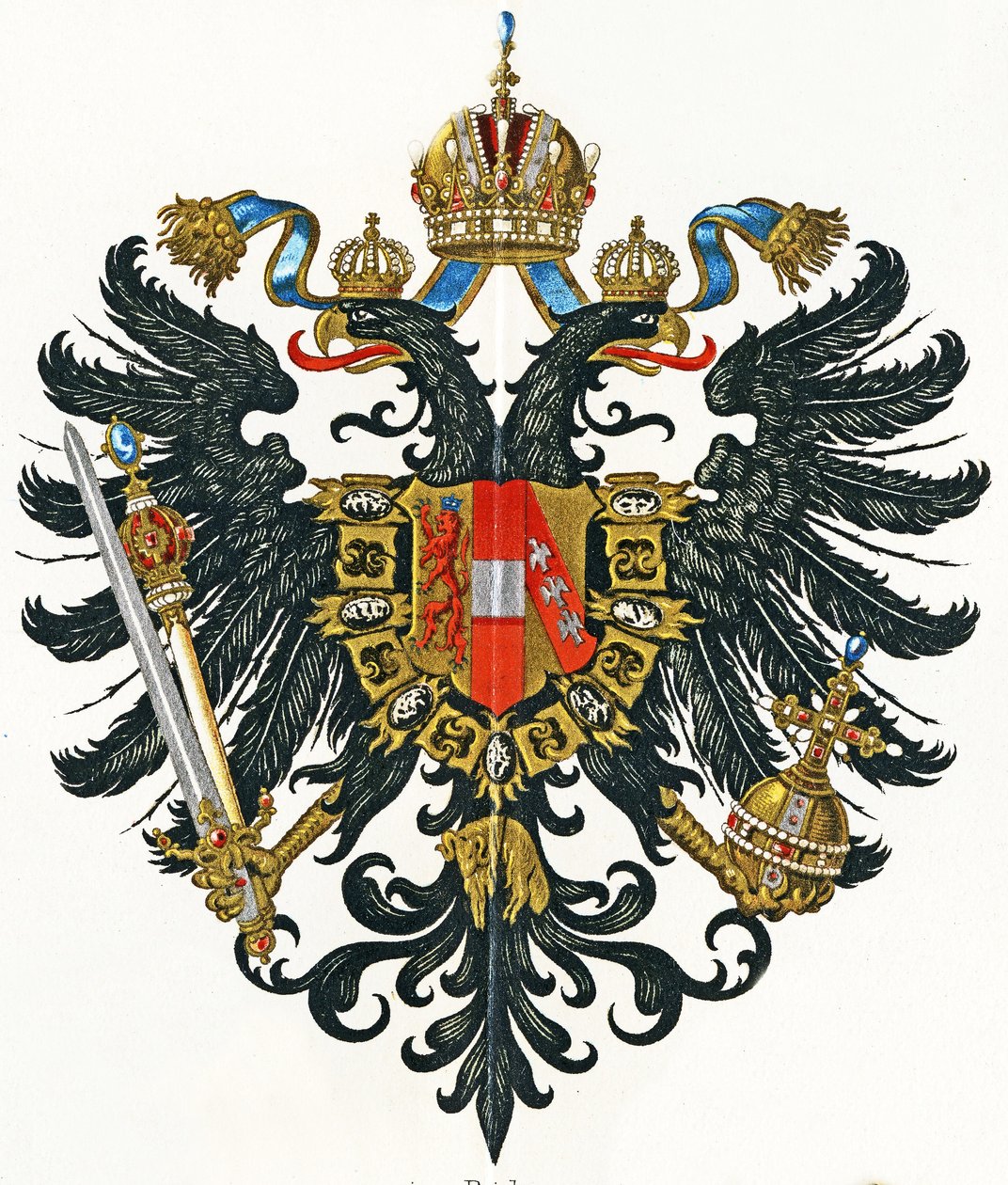Herb Cesarstwa Austriackiego (Kaisertum Österreich) od 1816 do 1867, c.1898 autorstwa German School