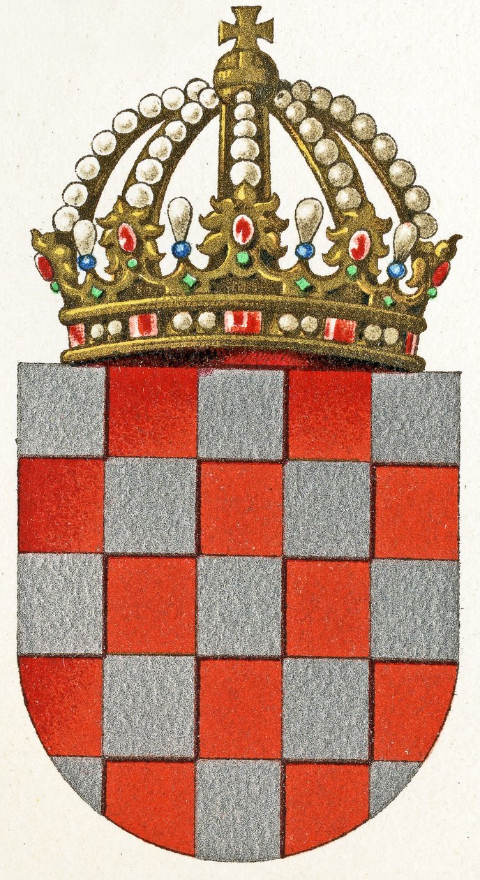 Herb Chorwacji, c.1898 autorstwa German School
