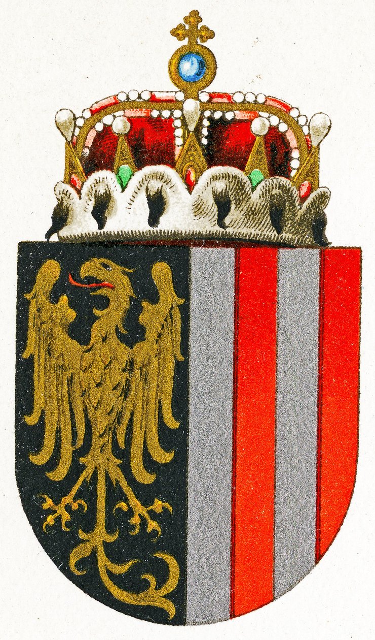 Herb Górnej Austrii, c.1898 autorstwa German School