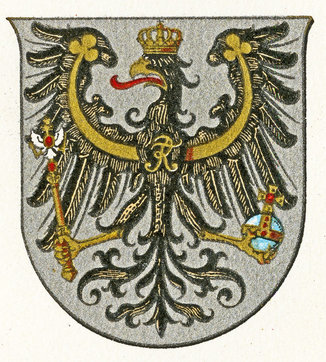 Herb Królestwa Prus, a później Prowincji Prus Wschodnich, c.1898 autorstwa German School