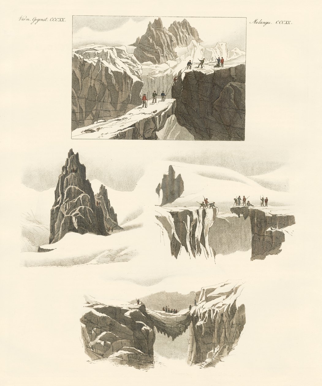 O wejściu na Mount Blanc (kolorowy grawerunek) autorstwa German School