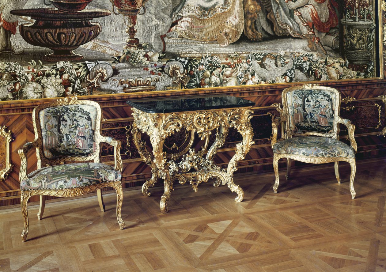 Konsola i dwa fotele, 1745 autorstwa German School