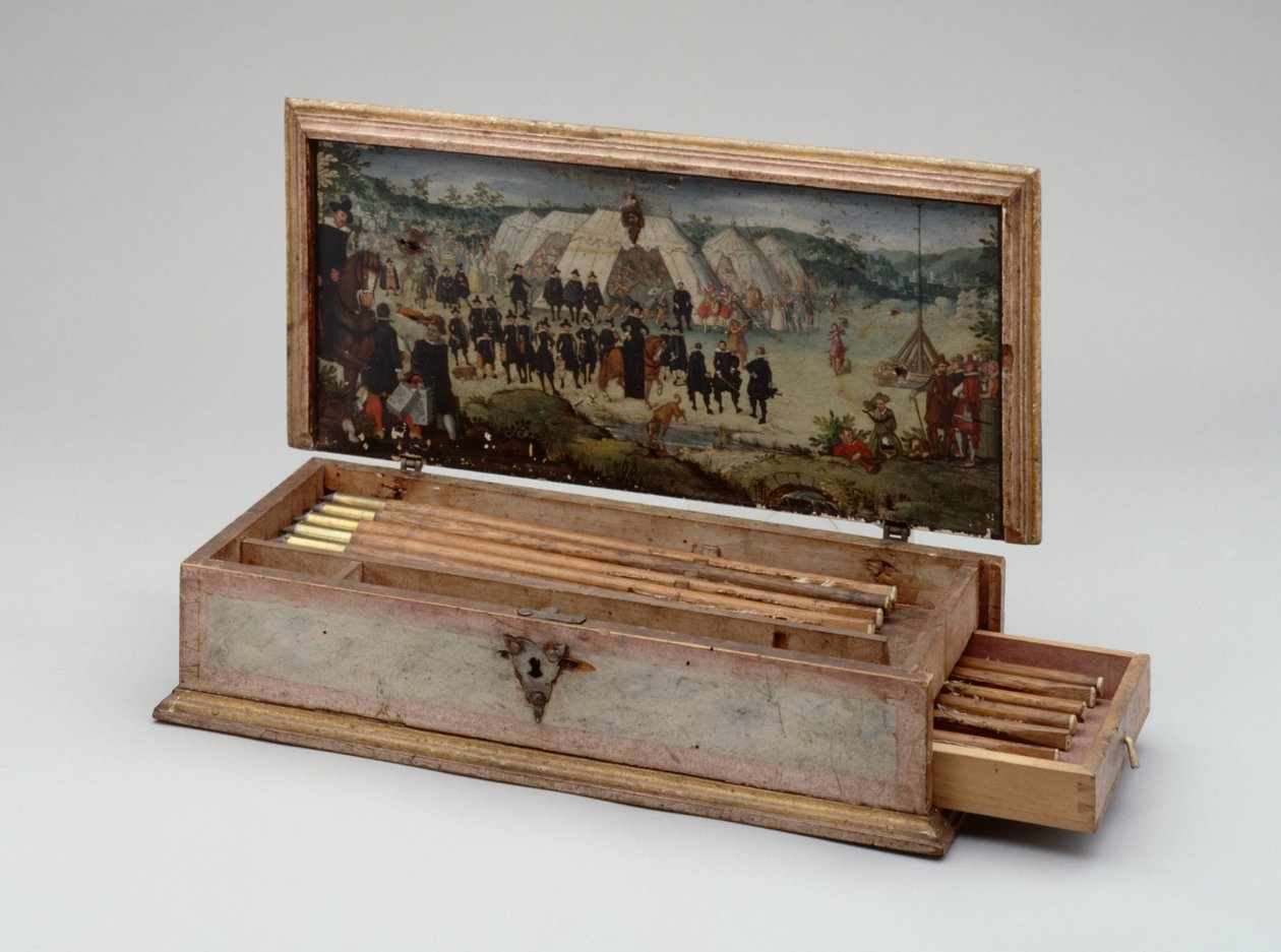 Pudełko na bełty do kuszy należące do księcia Otto von Hesse, 1615 (drewno malowane) (zob. też 312141-43) autorstwa German School