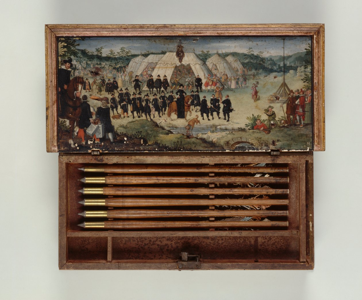 Pudełko na bełty do kuszy należące do księcia Otto von Hesse, 1615 (drewno malowane) (zob. też 312140-312143) autorstwa German School