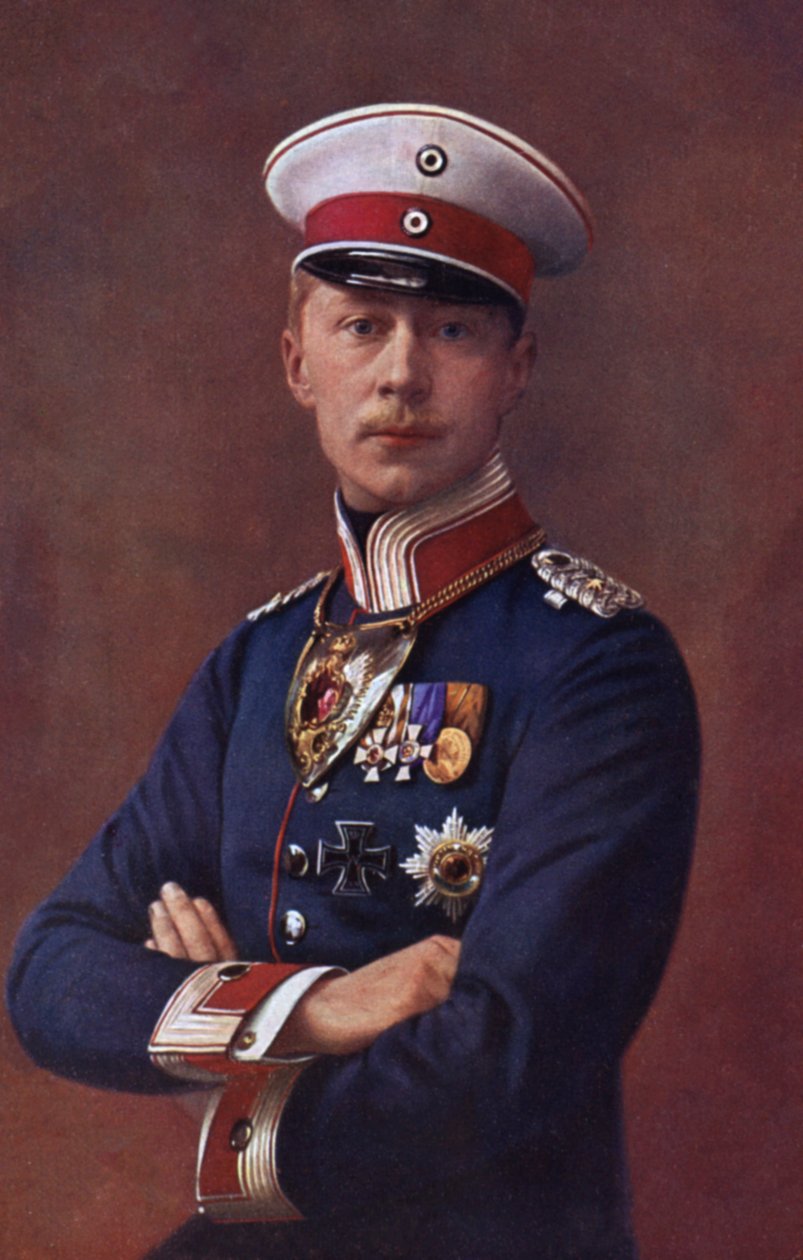 Książę Wilhelm, najstarszy syn cesarza Niemiec Wilhelma II (kolorowa litografia) autorstwa German School
