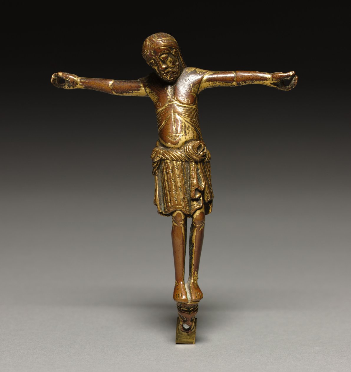 Chrystus Ukrzyżowany, ok. 1200 (brąz złocony) autorstwa German School